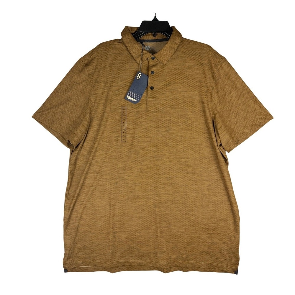 VRST Mens Pivot‎ Polo Shirt XL Bronze Gold Golf Performance Short Sleeve NWT